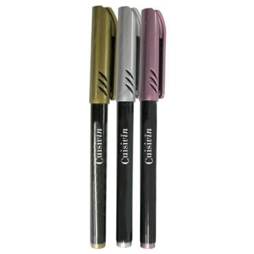 Wine Glass Metallic Markers (Set of 3) by Cuisivin